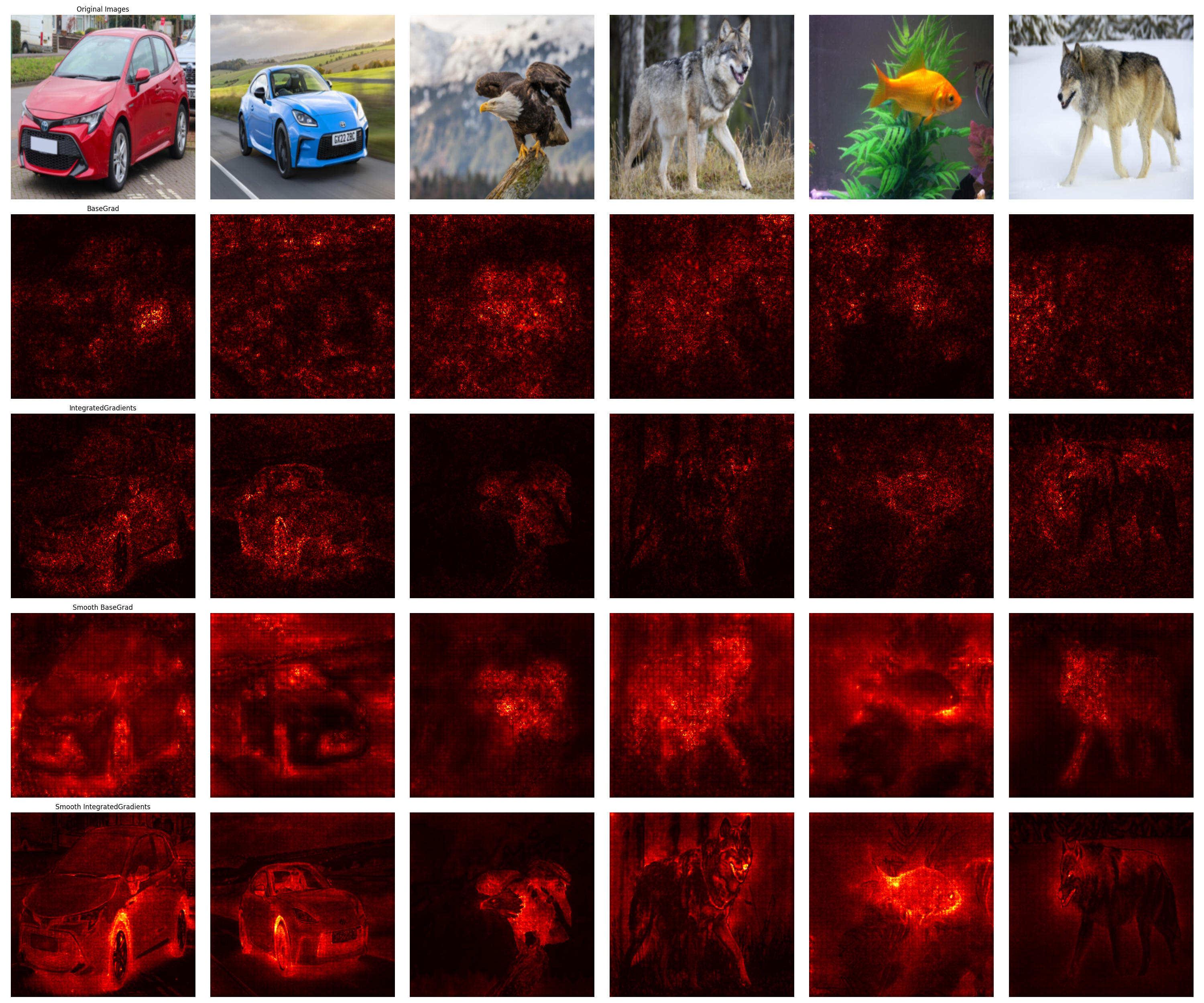 Comparison of saliency methods
