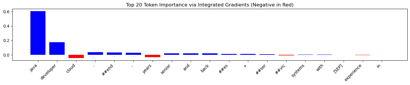 Token attribution barplot